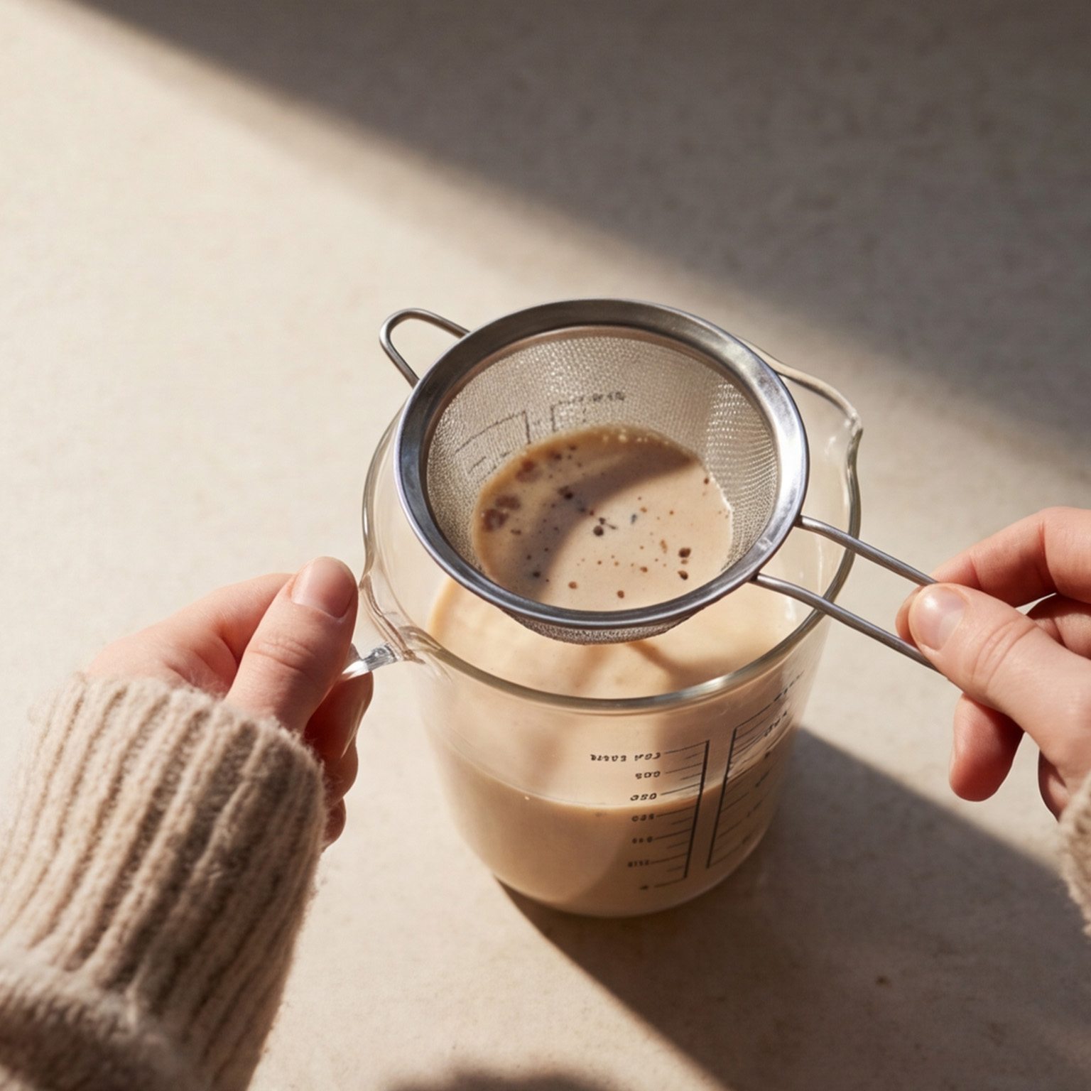 Step 3: Straining the infused milk